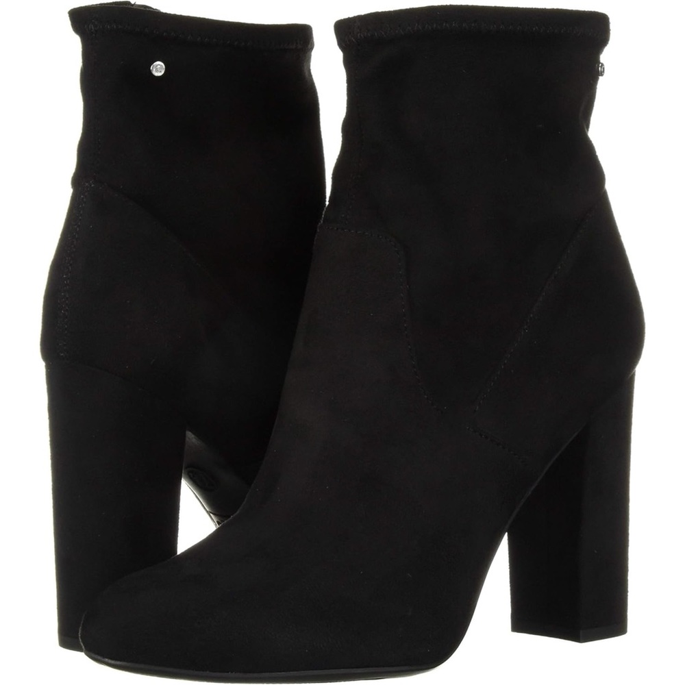 NEW Circus By Sam Edelman Carinda Black Suede Block Heel Ankle Booties
